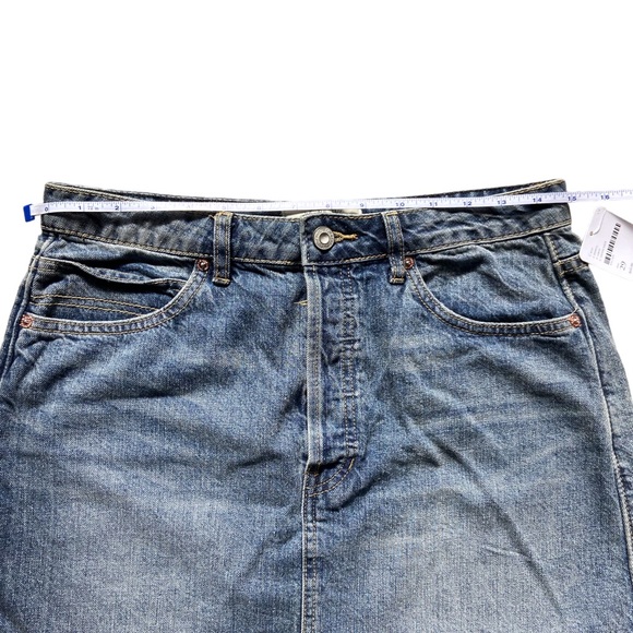 NWT Free People Denim Mini Skirt Cotton Button Fly 29 - Picture 6 of 7